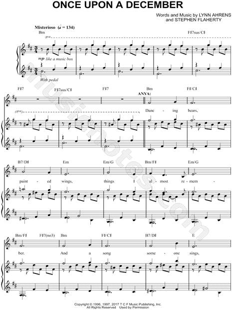 Once Upon A December Sheet Music For Piano